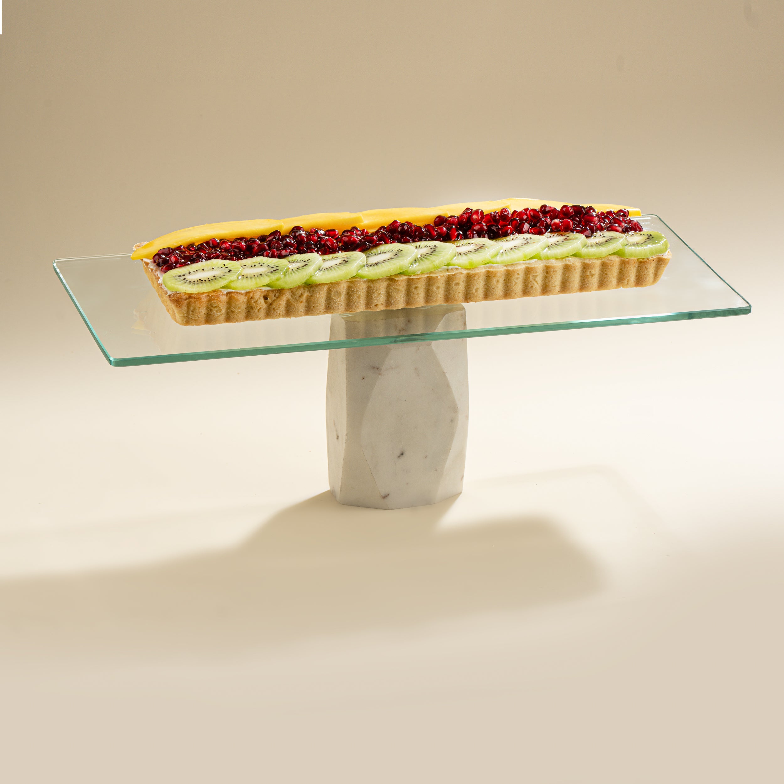 Glass and Marble Cake Stand with Napoleon Tart (or chooose any cake)