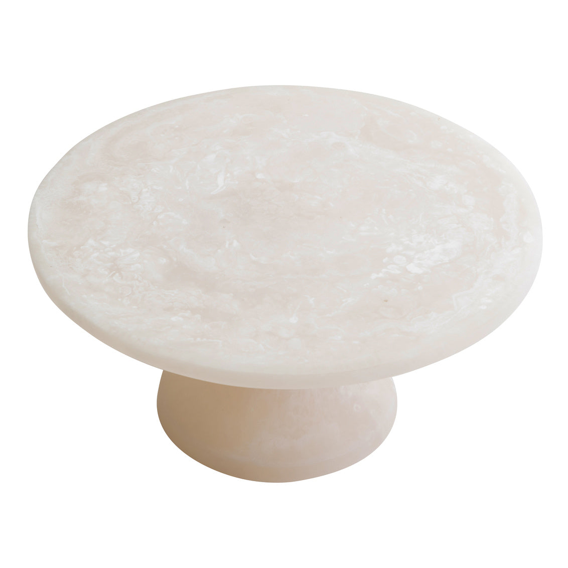 White Resin Cake Plate with Round Breakfast Crumb Loaf