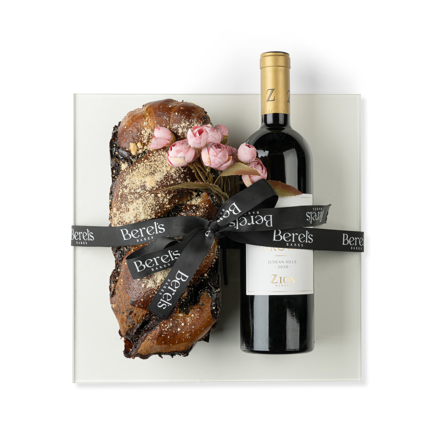 Signature Babka & Wine on Clear Acrylic Tray