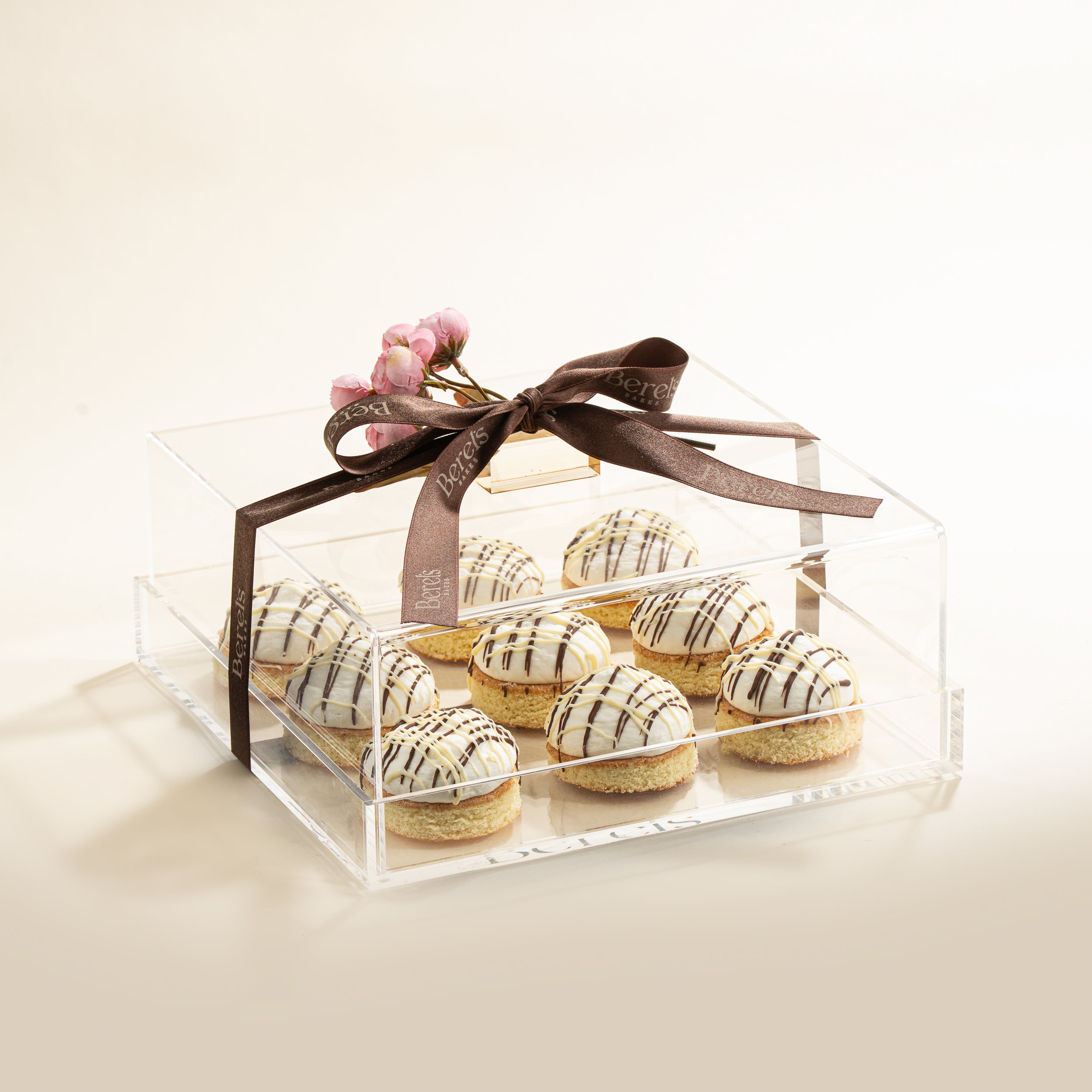 9 Cheesecake Mousse Domes in Custom Sqaure Acrylic