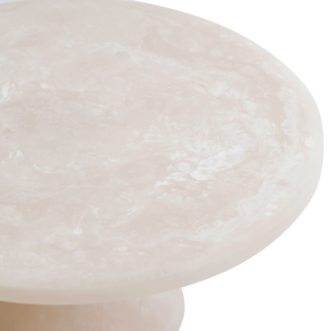 White Resin Cake Plate with Round Breakfast Crumb Loaf