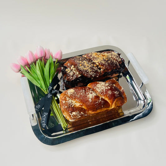 Azure Bar Tray Ss White Handle (cake sold separately)