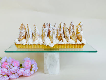 Glass Cake Stand with Marble Base (cake sold separately)