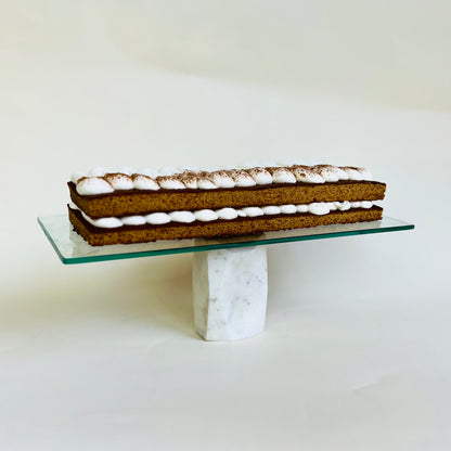 Glass Cake Stand with Marble Base (cake sold separately)