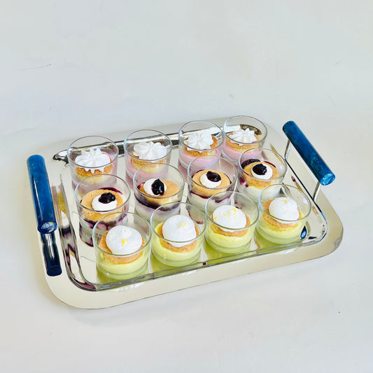 Azure Bar Tray Ss Blue Handle (cake sold separately)