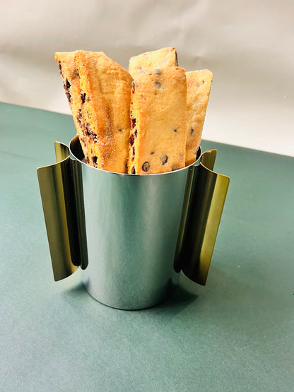 Silver Washcup (Gold Handles) and Biscottis