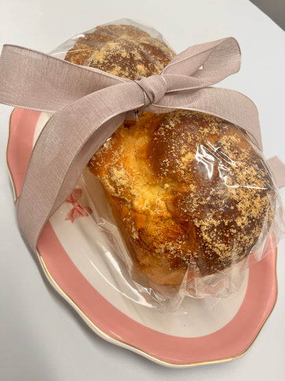 Pink Bow Platter with Cheese Babka