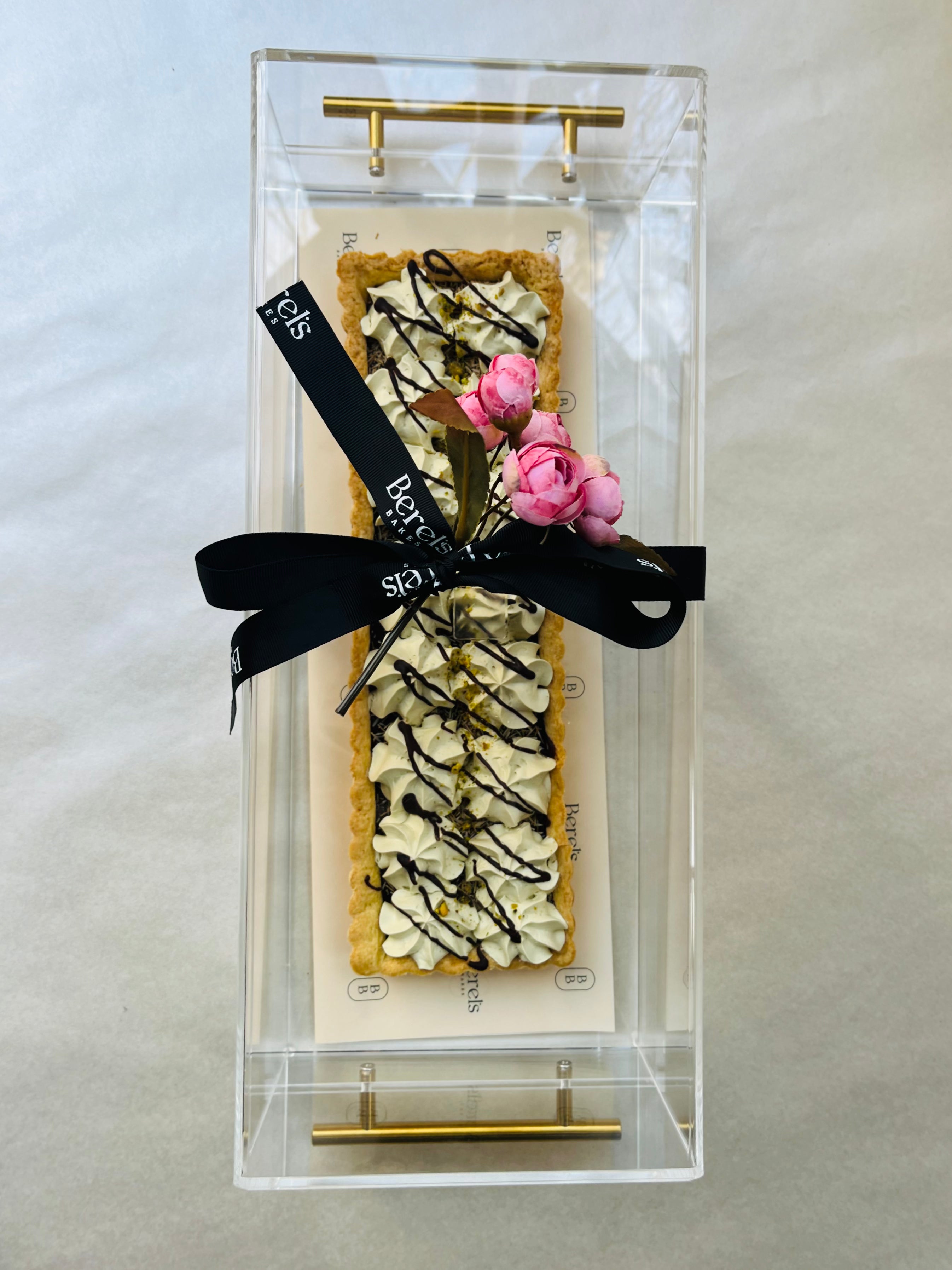 Chocolate Dubai Tart in Gifted Acrylic Dome and Cover