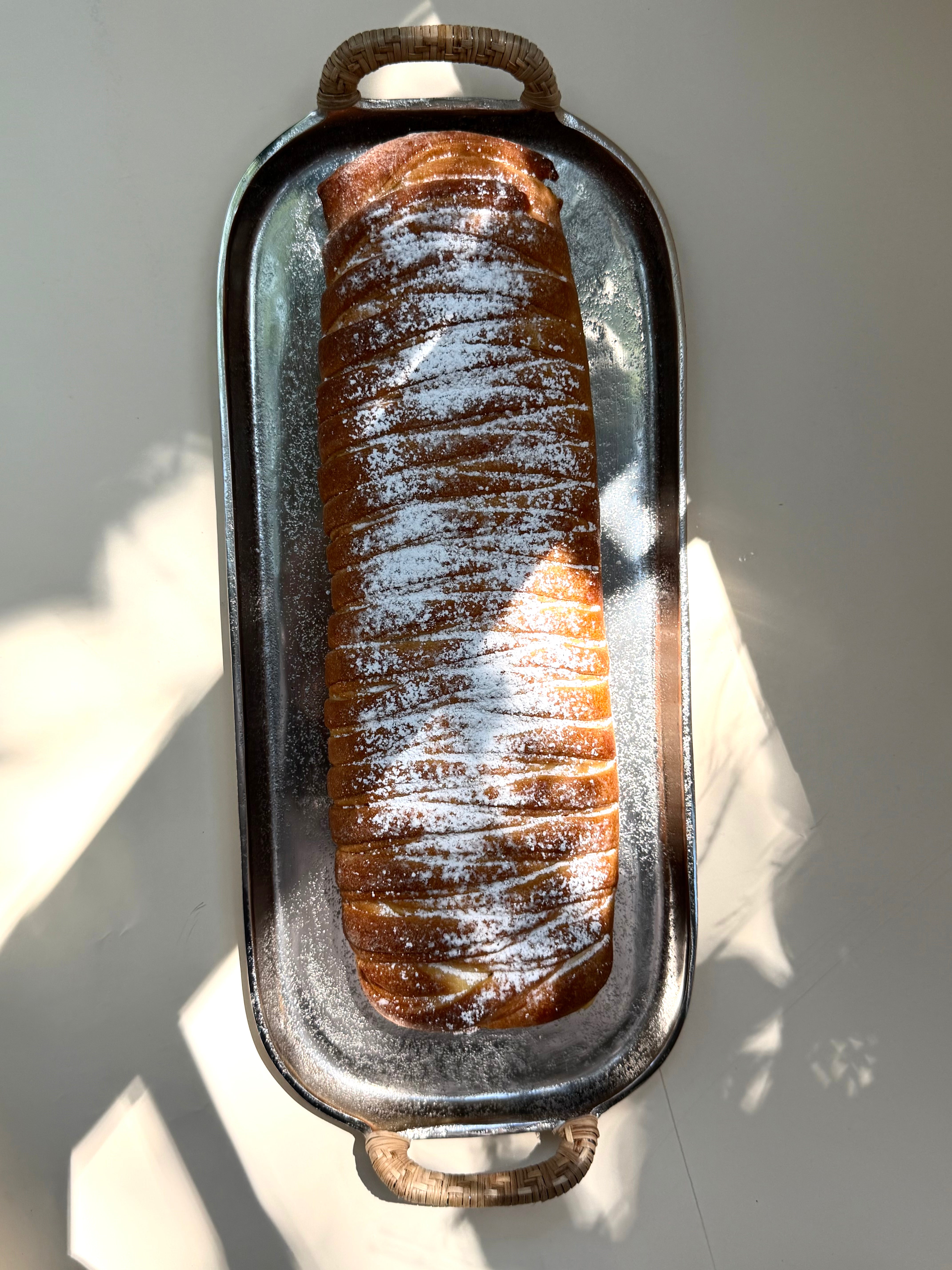 Silver Tray with Long  Cheese Braid (3 options)