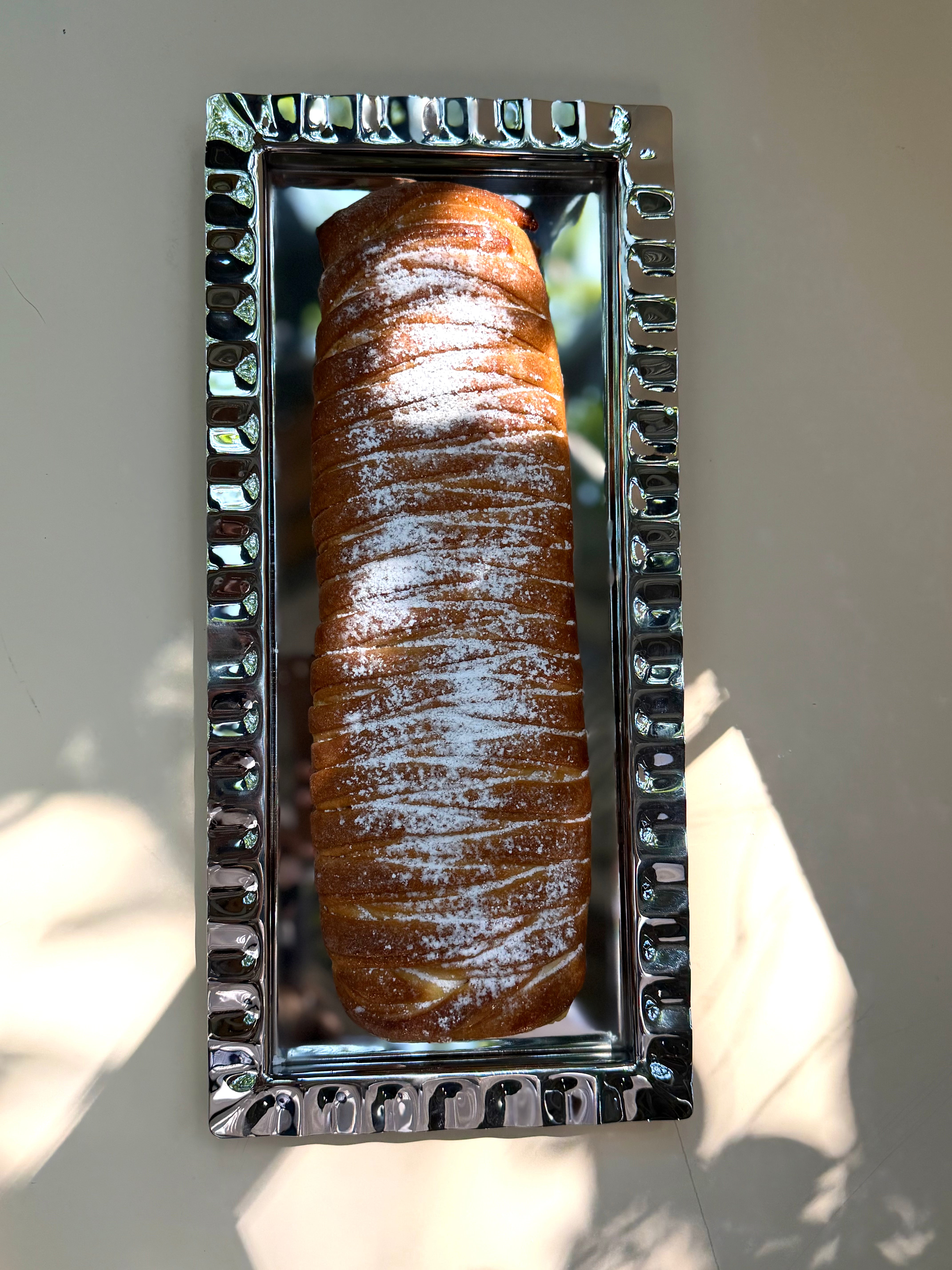Silver Tray with Long  Cheese Braid (3 options)