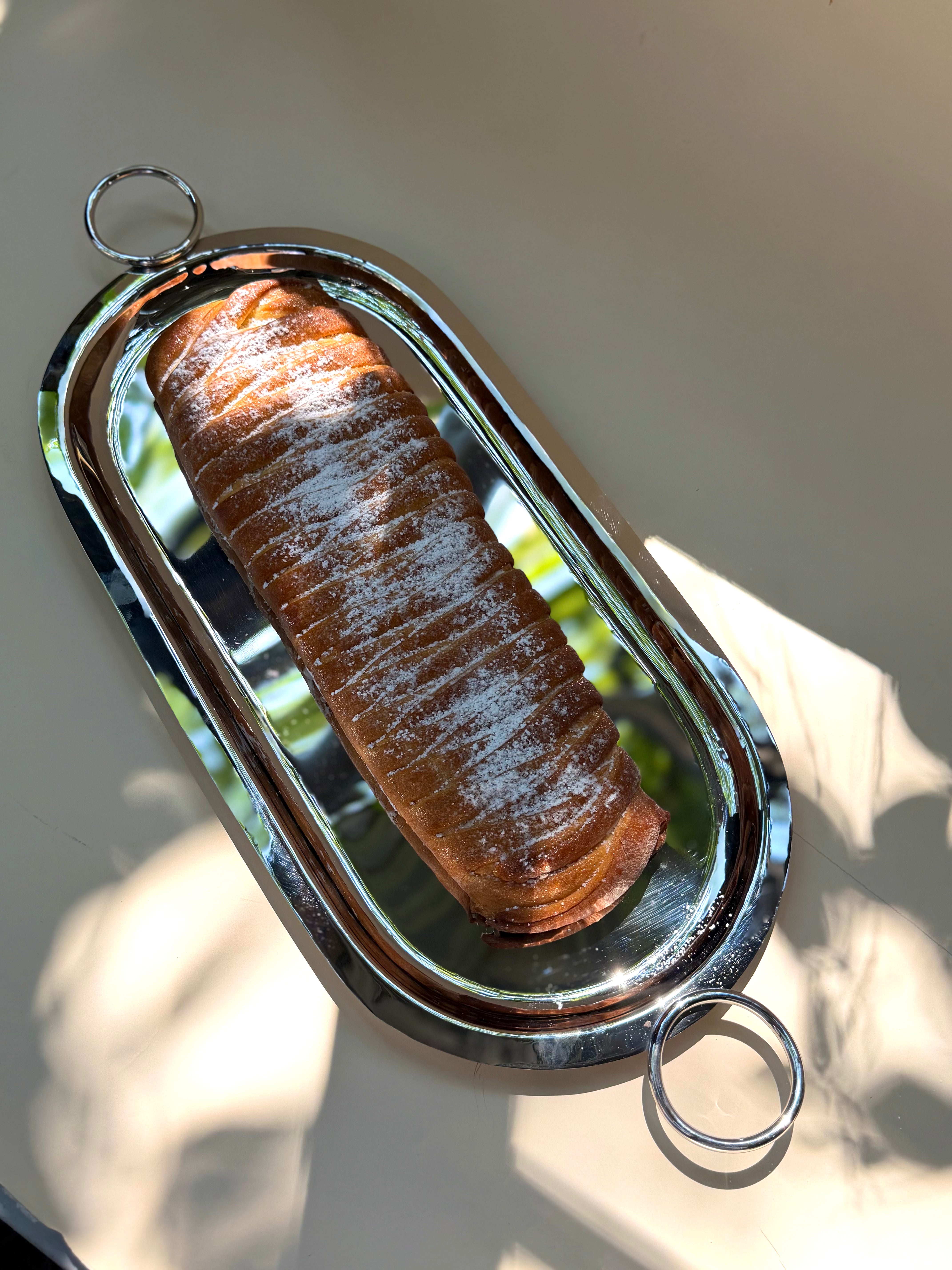 Silver Tray with Long  Cheese Braid (3 options)