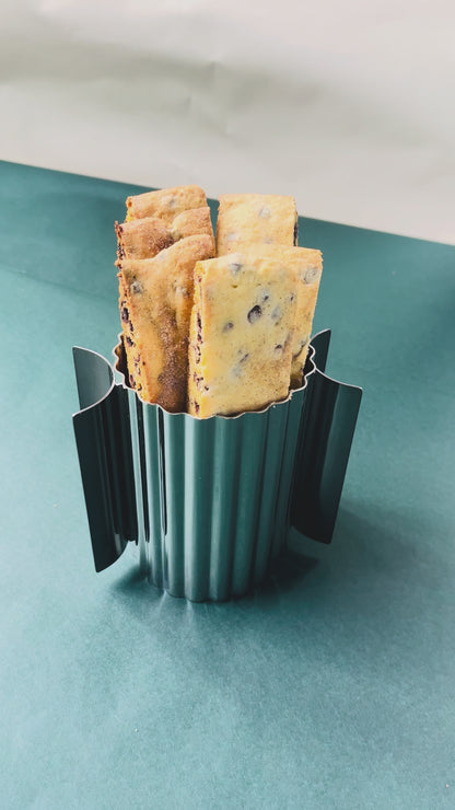 Beveled Silver Washcup with Biscottis