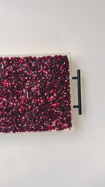Pomegranate Custard Cake in Gifted Acrylic Tray