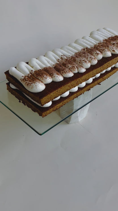 Glass Cake Stand with Marble Base (cake sold separately)