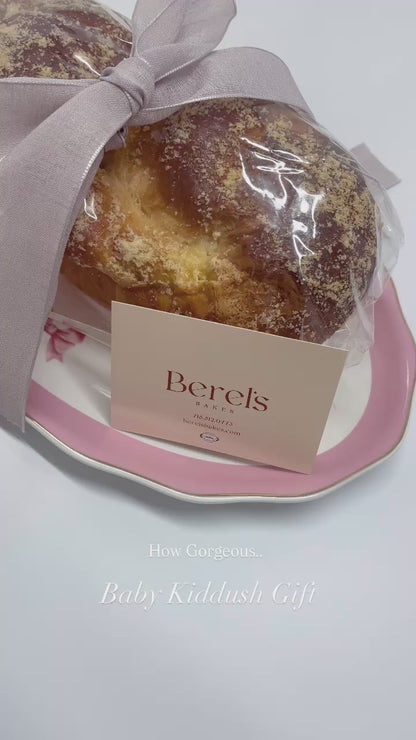 Pink Bow Platter with Cheese Babka