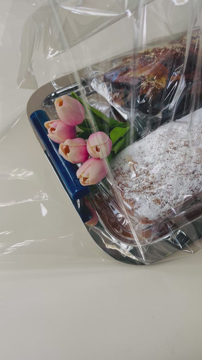 Azure Bar Tray Ss Blue Handle (cake sold separately)