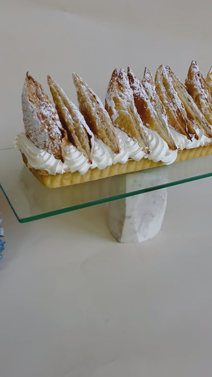 Glass Cake Stand with Marble Base (cake sold separately)